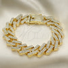 Oro Laminado Basic Bracelet, Gold Filled Style with White Crystal, Polished, Golden Finish, 03.372.0005.08