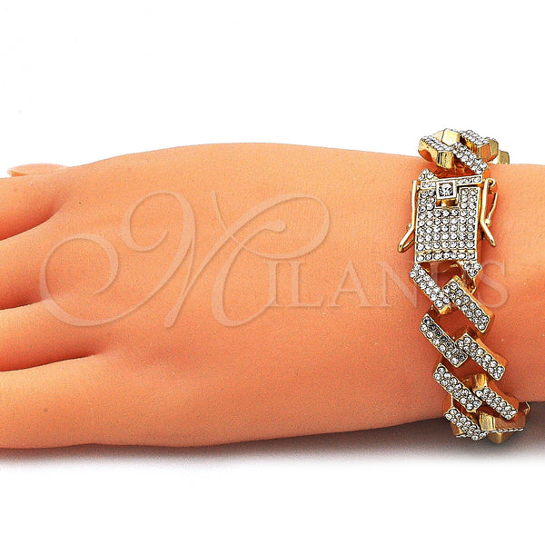 Gold Filled Bracelet — Basic Bracelet with White Crystal Polished 03. 15 — alternate product view — SKU 143158 | Oro Laminado brazalete — básico Bracelet with cristal blanco pulido 03. 15 — SKU 143158