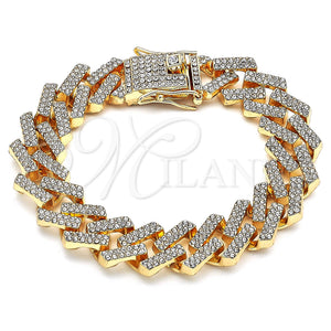 Gold Filled Bracelet — Basic Bracelet with White Crystal Polished 03. 15 — main product view — SKU 143158 | Oro Laminado brazalete — básico Bracelet with cristal blanco pulido 03. 15 — SKU 143158