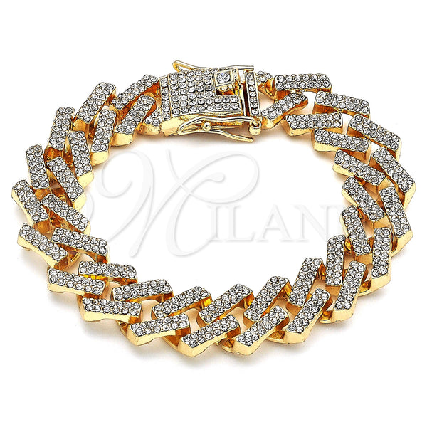 Gold Filled Bracelet — Basic Bracelet with White Crystal Polished 03. 15 — main product view — SKU 143158 | Oro Laminado brazalete — básico Bracelet with cristal blanco pulido 03. 15 — SKU 143158