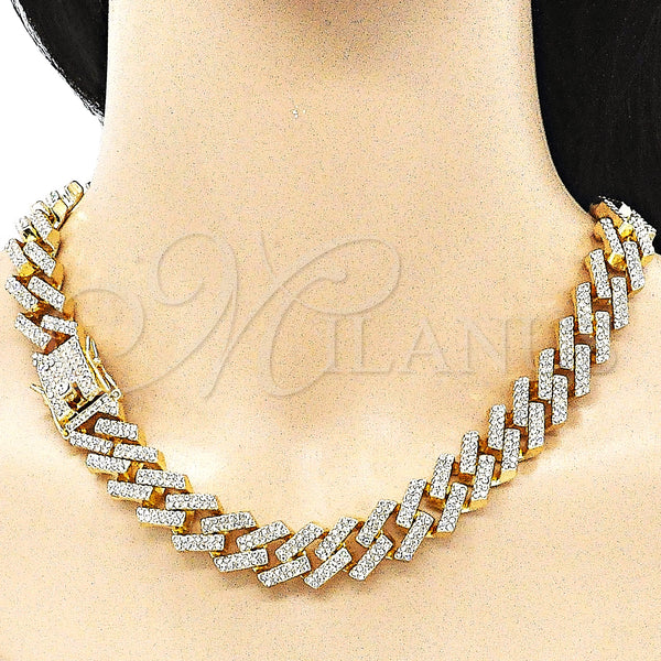 Gold Filled Necklace — Basic Necklace with White Crystal Polished 03. 15 — alternate product view — SKU 143159 | Oro Laminado collar — básico Necklace with cristal blanco pulido 03. 15 — SKU 143159