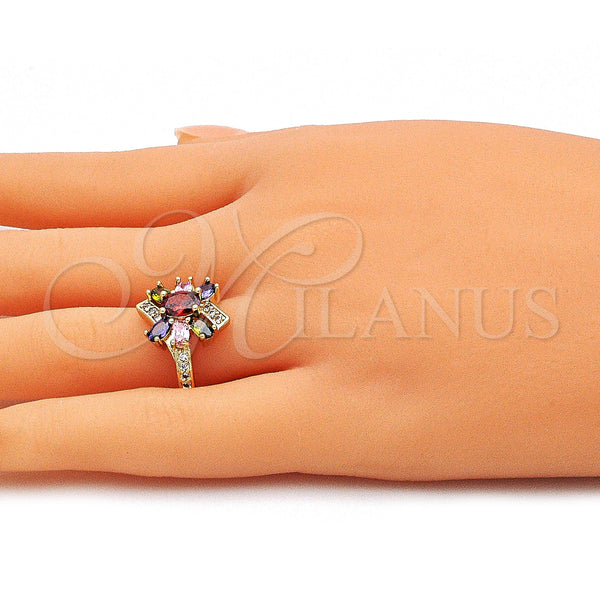 Gold Filled Ring — Multi Stone Ring with Multicolor Cubic Zirconia and — alternate product view — SKU 143171 | Oro Laminado anillo — Multi Stone Ring with Multicolor Cubic Zirconia and — SKU 143171