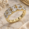 Oro Laminado Multi Stone Ring, Gold Filled Style Polished, Golden Finish, 01.210.0147.07 (Size 7)