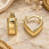 Oro Laminado Small Hoop, Gold Filled Style Heart Design, Polished, Golden Finish, 02.185.0003.12