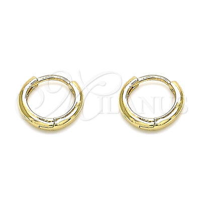 Oro Laminado aretes de aro — Huggie Hoop pulido 02. por Mayoreo, vista principal del producto