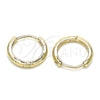 Oro Laminado Huggie Hoop, Gold Filled Style Polished, Golden Finish, 02.156.0564.15