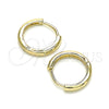 Oro Laminado Huggie Hoop, Gold Filled Style Polished, Golden Finish, 02.156.0564.15