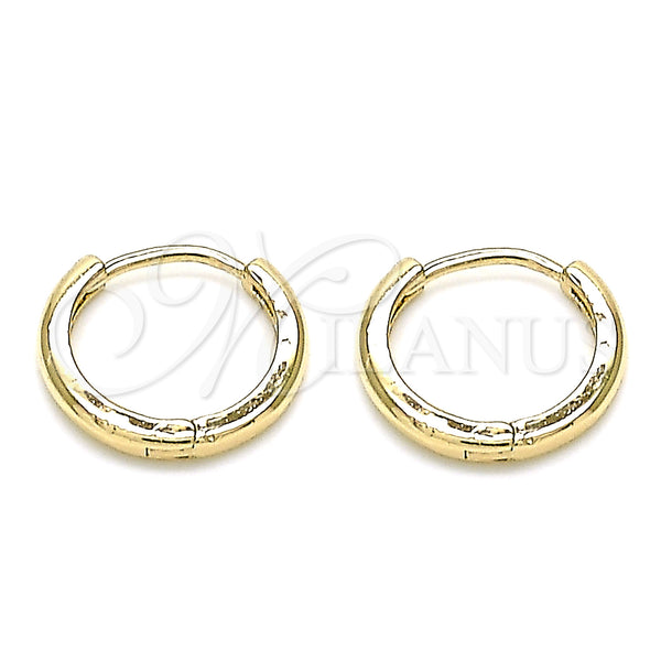 Gold Filled Hoop Earrings — Huggie Hoop Polished 02. — main product view — SKU 143214 | Oro Laminado aretes de aro — Huggie Hoop pulido 02. — SKU 143214