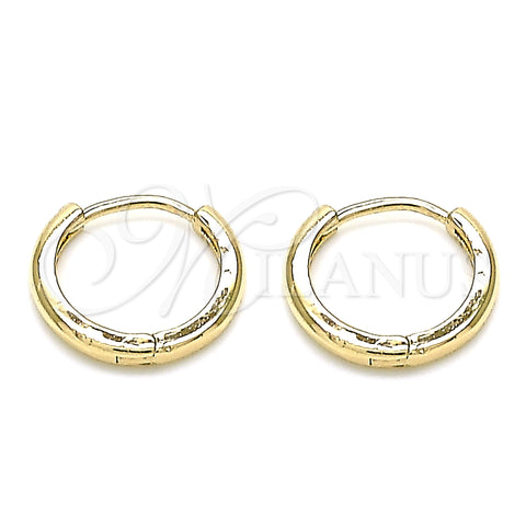 Oro Laminado Huggie Hoop, Gold Filled Style Polished, Golden Finish, 02.156.0564.15