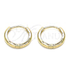 Oro Laminado Huggie Hoop, Gold Filled Style Polished, Golden Finish, 02.156.0564.15
