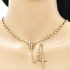 Oro Laminado Thin Rosary, Gold Filled Style Guadalupe and Crucifix Design, Polished, Golden Finish, 09.213.0029.24