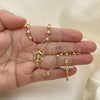 Oro Laminado Thin Rosary, Gold Filled Style Guadalupe and Crucifix Design, Polished, Golden Finish, 09.213.0029.24