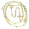 Oro Laminado Thin Rosary, Gold Filled Style Guadalupe and Crucifix Design, Polished, Golden Finish, 09.213.0029.24