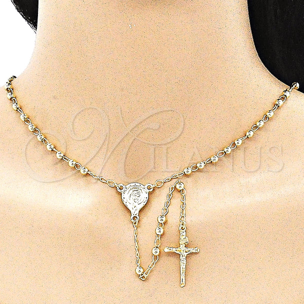 Gold Filled Jewelry — Thin Rosary Altagracia and Crucifix Design Polished 09. — alternate product view — SKU 143239 | Oro Laminado joyería — Thin Rosary Altagracia and Crucifix diseño pulido 09. — SKU 143239