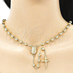 Gold Filled Jewelry — Medium Rosary Jesus and Crucifix Design Polished 09. — alternate product view — SKU 143246 | Oro Laminado joyería — Medium Rosary Jesus and Crucifix diseño pulido 09. — SKU 143246