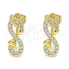 Gold Filled Ring — Stud Earring Infinite and Heart Design with White — alternate product view — SKU 143255 | Oro Laminado anillo — Stud Earring Infinite and corazón diseño with blanco — SKU 143255