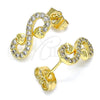 Gold Filled Ring — Stud Earring Infinite and Heart Design with White — alternate product view — SKU 143255 | Oro Laminado anillo — Stud Earring Infinite and corazón diseño with blanco — SKU 143255