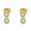 Gold Filled Ring — Stud Earring Infinite Design with White Micro Pave — alternate product view — SKU 143257 | Oro Laminado anillo — Stud Earring Infinite diseño with blanco Micro Pave — SKU 143257