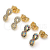 Gold Filled Ring — Stud Earring Infinite Design with White Micro Pave — alternate product view — SKU 143257 | Oro Laminado anillo — Stud Earring Infinite diseño with blanco Micro Pave — SKU 143257