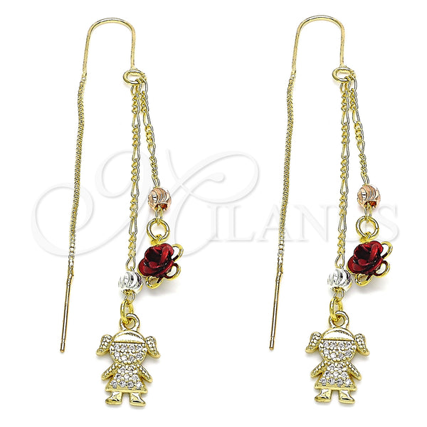 Gold Filled Ring — Threader Earring Little Girl and Flower Design with — main product view — SKU 143288 | Oro Laminado anillo — Threader Earring Little Girl and flor diseño with — SKU 143288