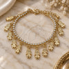 Oro Laminado Charm Bracelet, Gold Filled Style Little Girl and Paperclip Design, with White Crystal, Polished, Golden Finish, 03.372.0016.08 (03 MM Thickness, 8 Inches Length)