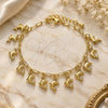Oro Laminado Charm Bracelet, Gold Filled Style Dolphin and Paperclip Design, Polished, Golden Finish, 03.372.0017.08 (03 MM Thickness, 8 Inches Length)