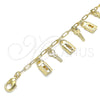 Oro Laminado Charm Anklet , Gold Filled Style key and Lock Design, Polished, Golden Finish, 03.372.0021.10 (03 MM Thickness, 10 Inches Length)