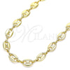 Oro Laminado Basic Necklace, Gold Filled Style Puff Mariner Design, Polished, Golden Finish, 04.326.0002.24 (08 MM Thickness, 24 Inches Length)