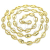 Oro Laminado Basic Necklace, Gold Filled Style Puff Mariner Design, Polished, Golden Finish, 04.326.0002.24 (08 MM Thickness, 24 Inches Length)