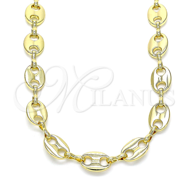 Gold Filled Necklace — Basic Necklace Puff Mariner Design Polished 04. 08 — main product view — SKU 143349 | Oro Laminado collar — básico Necklace Puff Mariner diseño pulido 04. 08 — SKU 143349
