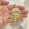 Oro Laminado Religious Pendant, Gold Filled Style Jesus Design, Polished, Golden Finish, 05.253.0121