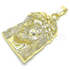 Oro Laminado Religious Pendant, Gold Filled Style Jesus Design, Polished, Golden Finish, 05.253.0121