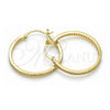 Oro Laminado Medium Hoop, Gold Filled Style with White Micro Pave, Polished, Golden Finish, 02.185.0005.30