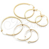 Oro Laminado Medium Hoop, Gold Filled Style with White Micro Pave, Polished, Golden Finish, 02.185.0005.30