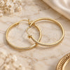 Oro Laminado Medium Hoop, Gold Filled Style with White Micro Pave, Polished, Golden Finish, 02.185.0005.40