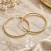 Oro Laminado Large Hoop, Gold Filled Style with White Micro Pave, Polished, Golden Finish, 02.185.0005.50