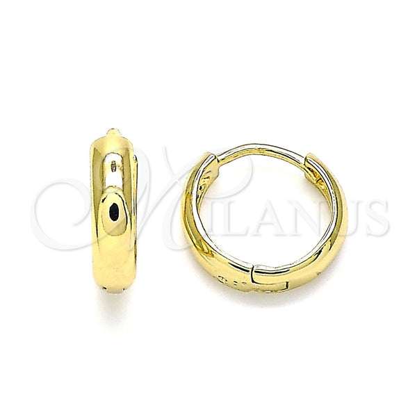 Gold Filled Hoop Earrings — Huggie Hoop Polished 02. — main product view — SKU 143380 | Oro Laminado aretes de aro — Huggie Hoop pulido 02. — SKU 143380