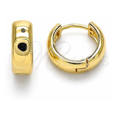 Oro Laminado Huggie Hoop, Gold Filled Style Polished, Golden Finish, 02.210.0522.15
