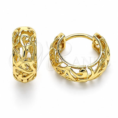 Oro Laminado Huggie Hoop, Gold Filled Style Polished, Golden Finish, 02.210.0524.15