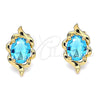Gold Filled Ring — Stud Earring with Blue Topaz Cubic Zirconia Polished — alternate product view — SKU 143390 | Oro Laminado anillo — Stud Earring with Blue Topaz Cubic Zirconia pulido — SKU 143390