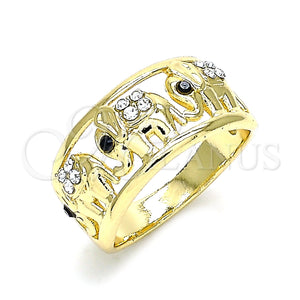 Gold Filled Ring — Multi Stone Ring Elephant Design with White and — main product view — SKU 143442 | Oro Laminado anillo — Multi Stone Ring Elephant diseño with blanco and — SKU 143442