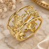 Oro Laminado Elegant Ring, Gold Filled Style Turtle Design, Polished, Golden Finish, 01.380.0005.09 (Size 9)