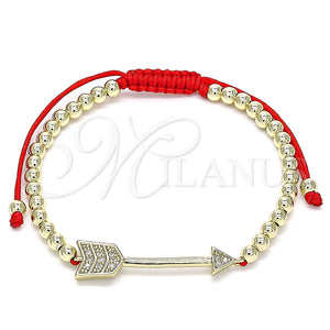 Gold Filled Bracelet — Adjustable Bolo Bracelet Ball Design with White Micro — main product view — SKU 143470 | Oro Laminado brazalete — Adjustable Bolo Bracelet Ball diseño with blanco Micro — SKU 143470