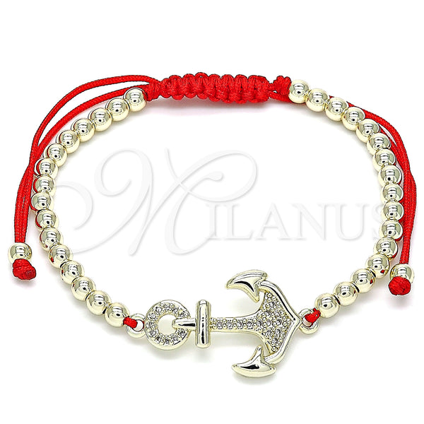 Gold Filled Bracelet — Adjustable Bolo Bracelet Anchor and Ball Design with — main product view — SKU 143474 | Oro Laminado brazalete — Adjustable Bolo Bracelet Anchor and Ball diseño with — SKU 143474