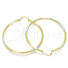 Oro Laminado Large Hoop, Gold Filled Style Diamond Cutting Finish, Tricolor, 02.170.0059.1.60