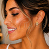 Gold Filled Ring — Stud Earring with Garnet and White Cubic Zirconia — main product view — SKU 143519 | Oro Laminado anillo — Stud Earring with Garnet and blanco Cubic Zirconia — SKU 143519
