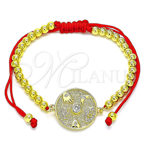 Gold Filled Bracelet — Adjustable Bolo Bracelet Judaica and Evil Eye Design — main product view — SKU 143545 | Oro Laminado brazalete — Adjustable Bolo Bracelet Judaica and Evil Eye diseño — SKU 143545