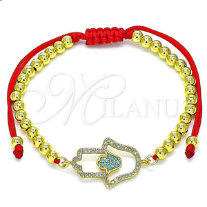 Gold Filled Bracelet — Adjustable Bolo Bracelet Hand of God and Ball — main product view — SKU 143548 | Oro Laminado brazalete — Adjustable Bolo Bracelet Hand of God and Ball — SKU 143548