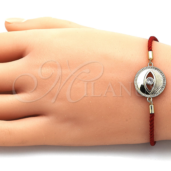 Gold Filled Bracelet — Fancy Bracelet Evil Eye Design with White Micro — alternate product view — SKU 143561 | Oro Laminado brazalete — elegante Bracelet Evil Eye diseño with blanco Micro — SKU 143561