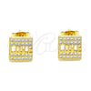 Gold Filled Ring — Stud Earring Love Design with White Micro Pave — alternate product view — SKU 143580 | Oro Laminado anillo — Stud Earring Love diseño with blanco Micro Pave — SKU 143580